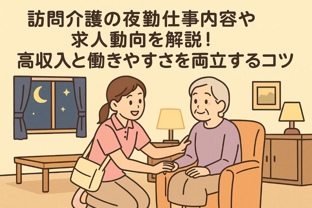 訪問介護の夜勤仕事内容や求人動向を解説！高収入と働きやすさを両立するコツ